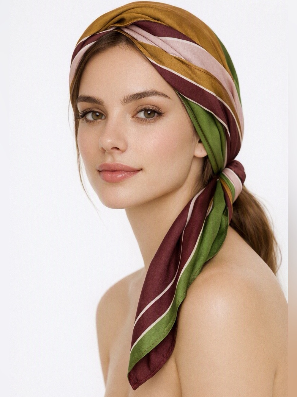 Zara 100% viscose scarf, 70 x 70 cm, multicolored